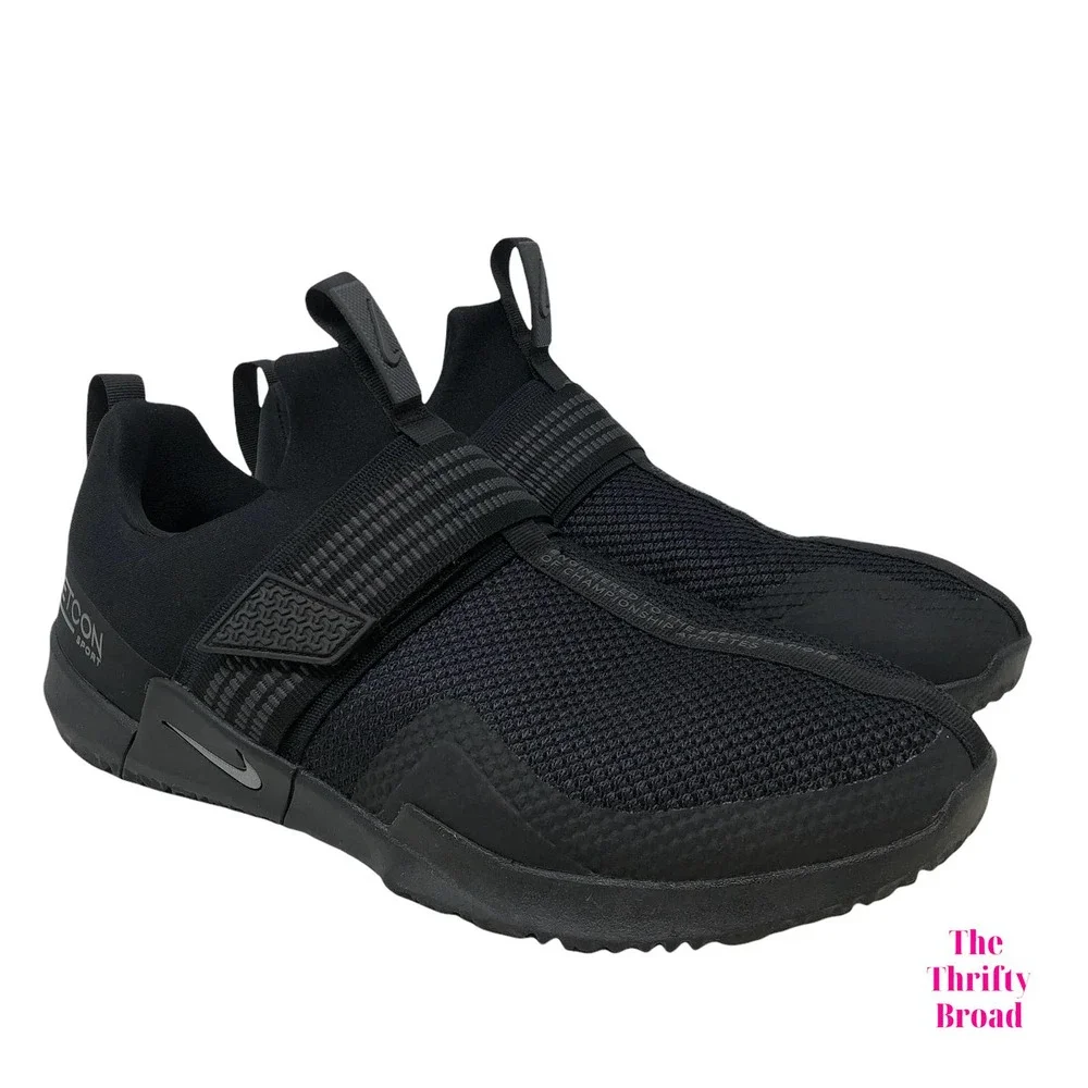 Nike Metcon Sport Mens 12 Black Just Do It Sneakers CrossFit Gym Workout